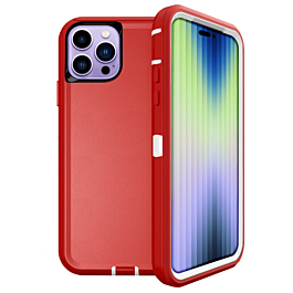 Heavy Duty Case - RED & WHITE for iPhone 14 Pro (Only Ground Shipping)