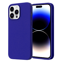 Soft Solid Silicone Case (Full Buttom Cover) - SEA BLUE for iPhone 14 Pro (Only Ground Shipping)