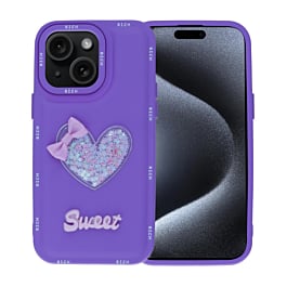 Luxury Sweet Fancy Soft Case - PURPLE for iPhone 15 (Only Ground Shipping)