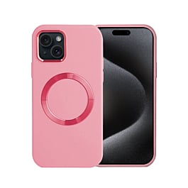 Soft Solid Silicone Case with Wireless Charging - PINK for iPhone 15 (Only Ground Shipping)
