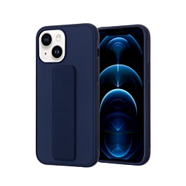 iPhone 14 Plus / 15 Plus Hand Strap Vertical Magnetic Kickstand Case - BLUE (Only Ground Shipping)