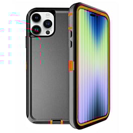 Heavy Duty Case for iPhone 15 Pro Max (BLACK & ORANGE) (Only Ground Shipping)