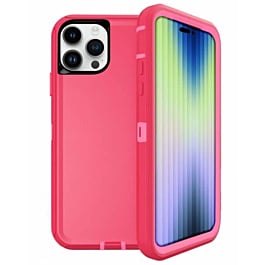 Heavy Duty Case for iPhone 15 Pro Max (HOT PINK) (Only Ground Shipping)