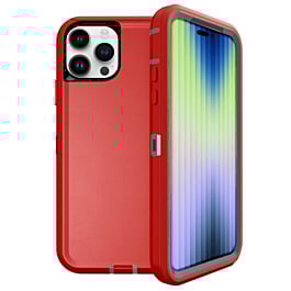 Heavy Duty Case for iPhone 15 Pro Max (RED & GRAY) (Only Ground Shipping)