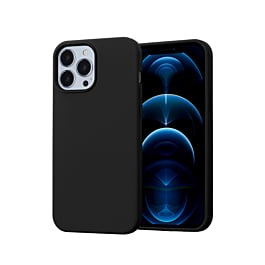 Soft Solid Silicone Case (Full Buttom Cover) - BLACK for iPhone 15 Pro Max (Only Ground Shipping)