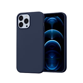 Soft Solid Silicone Case (Full Buttom Cover) - NAVY BLUE for iPhone 15 Pro Max (Only Ground Shipping)