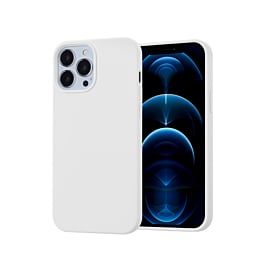 Soft Solid Silicone Case (Full Buttom Cover) - WHITE for iPhone 15 Pro Max (Only Ground Shipping)