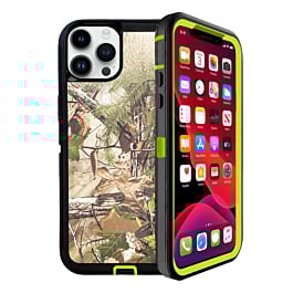 Heavy Duty Case for iPhone 15 Pro Max (CAMO GREEN) (Only Ground Shipping)