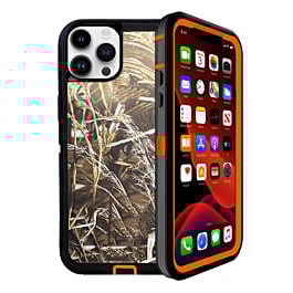 Heavy Duty Case for iPhone 15 Pro Max (CAMO ORANGE) (Only Ground Shipping)