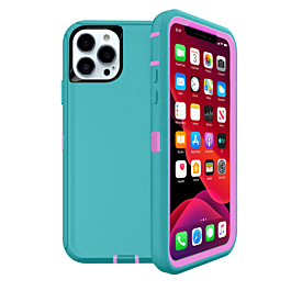 Heavy Duty Case for iPhone 15 Pro Max (TEAL & PINK) (Only Ground Shipping)