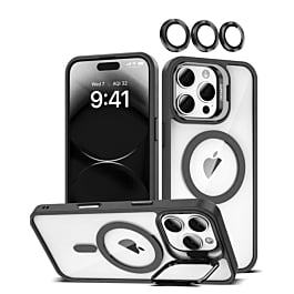 Transpalet Silicone case & Camera stand w/ Camera Lens - BLACK for iPhone 16 Pro Max (Only Ground Shipping)