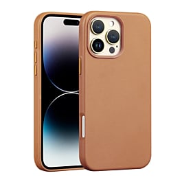 New Leather Case with Wireless Charger - DARK ORANGE for iPhone 16 Pro Max (Only Ground Shipping)