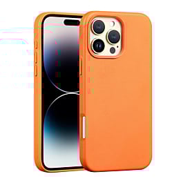 New Leather Case with Wireless Charger - ORANGE for iPhone 16 Pro Max (Only Ground Shipping)
