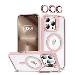 Transpalet Silicone case & Camera stand w/ Camera Lens - PINK for iPhone 16 Pro Max (Only Ground Shipping)