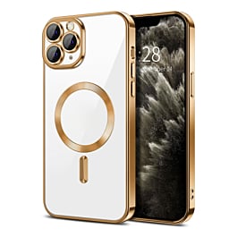 Shiny Wireless Charging Clear Case - GOLD for iPhone 16 Pro Max (Only Ground Shipping)