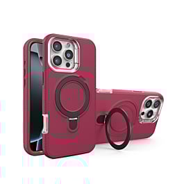 Support Heavy Duty Case w/ Wireless Charging Kickstand - MAROON for iPhone 16 Pro Max (Only Ground Shipping)