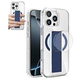 Hard Clear Case w/ MagGrip for iPhone 16 Pro Max (BLUE) (Only Ground Shipping)
