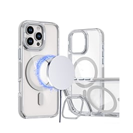 Thin Magnetic Clear Case w/ Camera Stand Kickstand - CLEAR for iPhone 16 Pro Max (Only Ground Shipping)