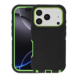 Heavy Duty Case - BLACK & GREEN for iPhone 17 Pro Max (Only Ground Shipping)