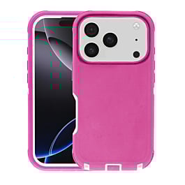Heavy Duty Case - PINK & WHITE for iPhone 17 Pro Max (Only Ground Shipping)