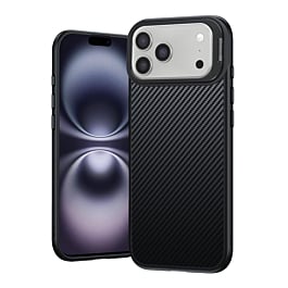 Luxury Carbon Fiber Textured Case - BLACK for iPhone 17 Pro Max (Only Ground Shipping)
