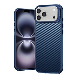 Luxury Carbon Fiber Textured Case - BLUE for iPhone 17 Pro Max (Only Ground Shipping)