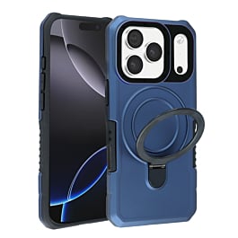 Hard PC Shockproof Case w /Ring Holder - BLUE for iPhone 17 Pro Max (Only Ground Shipping)