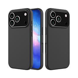 Soft Solid Silicone Case (Full Buttom Cover) - BLACK for iPhone 17 Pro Max (Only Ground Shipping)