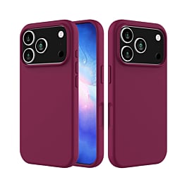 Soft Solid Silicone Case (Full Buttom Cover) - MAROON for iPhone 17 Pro Max (Only Ground Shipping)
