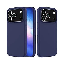 Soft Solid Silicone Case (Full Buttom Cover) - NAVY BLUE for iPhone 17 Pro Max (Only Ground Shipping)