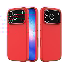 Soft Solid Silicone Case (Full Buttom Cover) - RED for iPhone 17 Pro Max (Only Ground Shipping)