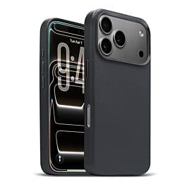 New Leather Case with Wireless Charger - BLACK for iPhone 17 Pro Max (Only Ground Shipping)