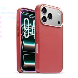 New Leather Case with Wireless Charger - HOT PINK for iPhone 17 Pro Max (Only Ground Shipping)