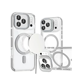 Thin Magnetic Clear Case w/ Camera Stand Kickstand - CLEAR for iPhone 17 Pro Max (Only Ground Shipping)