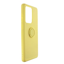 Galaxy S20 Ultra Soft Solid Case with Ring - YELLOW (Only Ground Shipping)