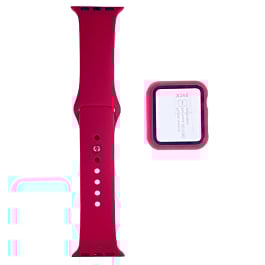 iWatch 40mm Silicone Soft Band & Bumper Case w/Tempered Glass - 2 (Only Ground Shipping)