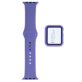 iWatch 40mm Silicone Soft Band & Bumper Case w/Tempered Glass - 6 (Only Ground Shipping)