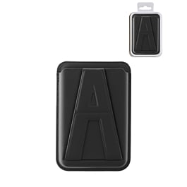 A Design Leather Magnetic Card Wallet Holder w/Stand - BLACK (Only Ground Shipping)