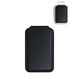 Leather Magnetic Card Wallet Holder w/Stand - BLACK (Only Ground Shipping)
