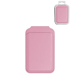 Leather Magnetic Card Wallet Holder w/Stand - PINK (Only Ground Shipping)