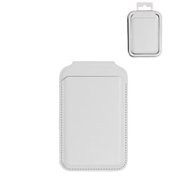 Leather Magnetic Card Wallet Holder w/Stand - WHITE (Only Ground Shipping)
