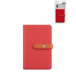 Universal Back Phone Leather Wallet Cash ID Credit Card Slot (RED) (Only Ground Shipping)