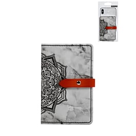 Universal Back Phone Datura Flower Leather Card Slot (DARK BLACK) (Only Ground Shipping)