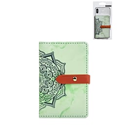 Universal Back Phone Datura Flower Leather Card Slot (GREEN) (Only Ground Shipping)