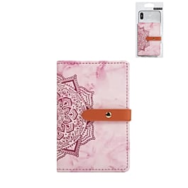 Universal Back Phone Datura Flower Leather Card Slot (HOT PINK) (Only Ground Shipping)