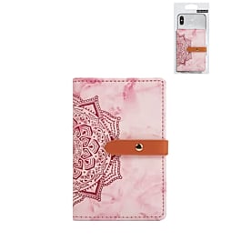 Universal Back Phone Datura Flower Leather Card Slot (PINK) (Only Ground Shipping)