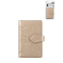 Universal Back Phone Leather Datura Flower Card Slot (GOLD) (Only Ground Shipping)