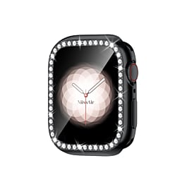 iWatch 46mm Stone PC Bumper Case w/ Tempered Glass - BLACK (Only Ground Shipping)