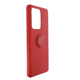 Galaxy S20 Ultra Soft Solid Case with Ring - RED (Only Ground Shipping)