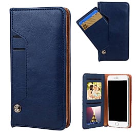 Luxury Leather Wallet Case with Credit Card Slot - DARK BLUE for iPhone 6S / 6G (Only Ground Shipping)